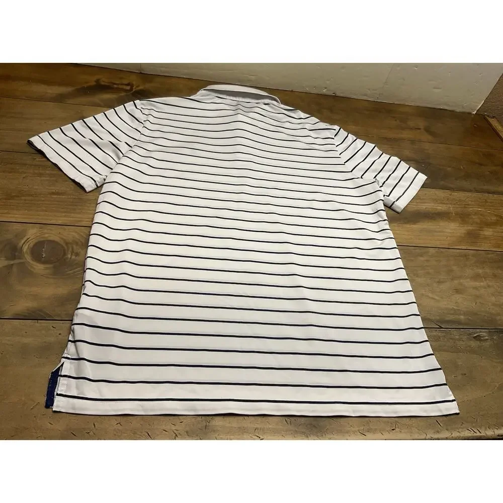 Polo Ralph Lauren Performance Shirt Mens Medium Striped Short Sleeve Stretch